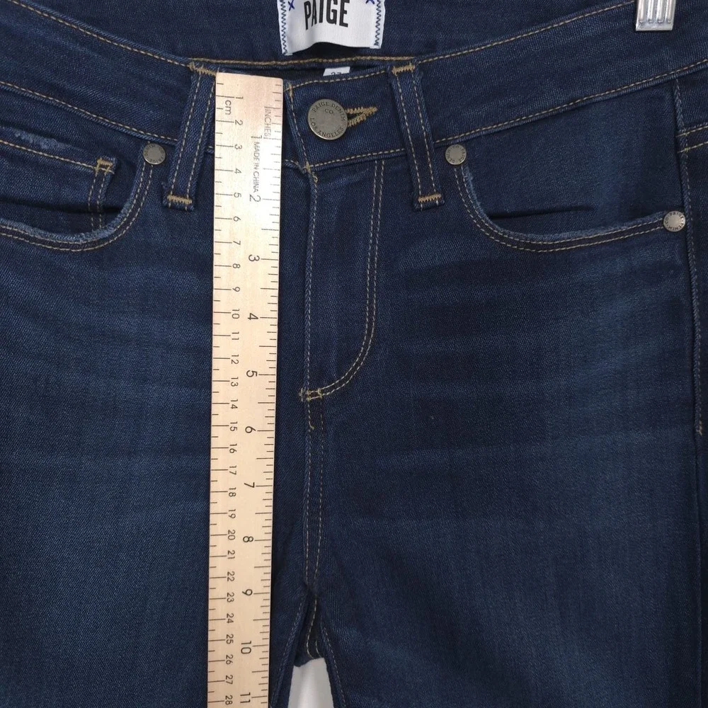 PAIGE Jeans Women 27 High Rise Straight Dark Wash‎ Denim Skyline Skinny